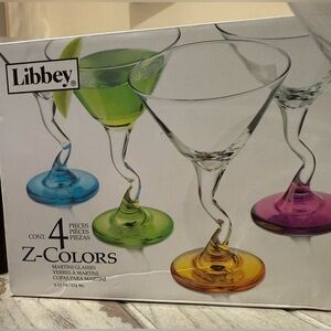 Libbey Z-Colors Martini Glasses with Vibrant Bases